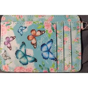 Credit Card Holder Slim Wallet Butterfly & Floral Pattern RFID blocking NEW